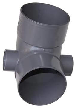 Codo pvc con dos tomas laterales de 50-50 (90-87º)