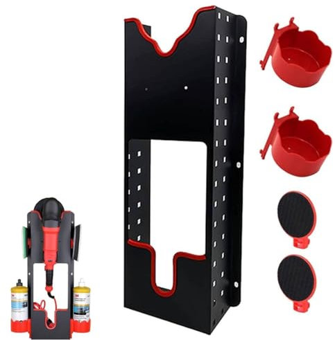 Polishing Machine Holder Wall Mount, Car Buffer Polisher Tool Holder, Buffer Rotary Polisher Auto Car Detailing Storage Rack for Car Beauty Shop Accessory (1SET)