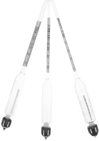 Alipis 3stücke Hydrometer Für Wein Und Spirituosen Alkoholmessgerät Mit Thermometer Zum Messen Von Alkoholgehalt Und Spezifischem Gewicht