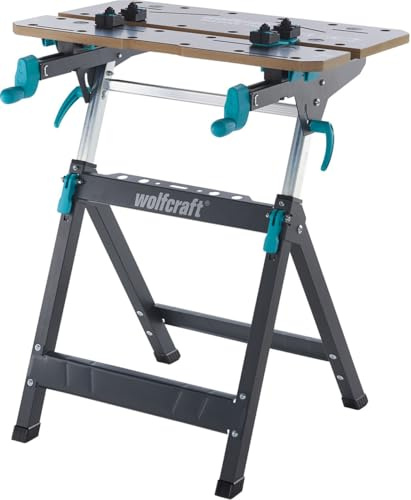 Wolfcraft 6871000 Table de Serrage Master 750 Ergo 13.2 kg Noir, Argent