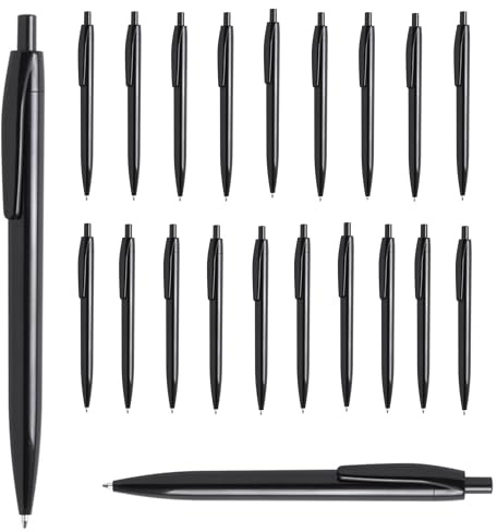 noTrash2003 100 Kugelschreiber Druckkugelschreiber Kulis Ballpen Schreibegräte blauschreibend als farbreines 100 gleiche Farben (Schwarz)