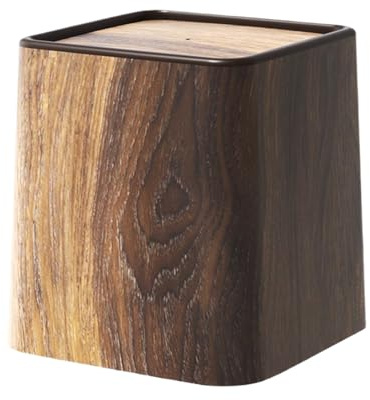 Sucritude Cubo De Basura Para Escritorio | Contenedor Compacto Para Mesa,Papelera Con Tapa Para Ahorrar Espacio, Decoración Retro Para Hogar Oficina Dormitorio Cocina