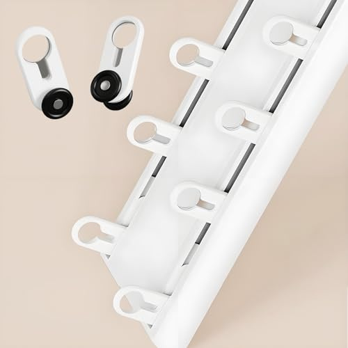 Bastone per tenda a doppio binario da soffitto, silenzioso, a 2 strati, per divisori, ad arco, ospedali, bianco, 100-420 cm (200 cm)