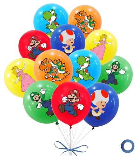 Palloncini Cartoni Animati, SilverChry 50 pcs Palloncini Anime, Palloncino Colorati, Palloncino Compleanno, per Feste Bambini, Decorazioni Baby Shower
