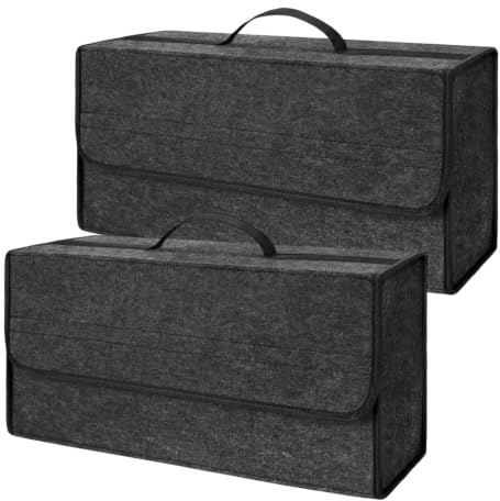 YNNHUDEEP Organizador de maletero de coche, plegable, de fieltro, antideslizante, con cintas de , accesorios universales para coche