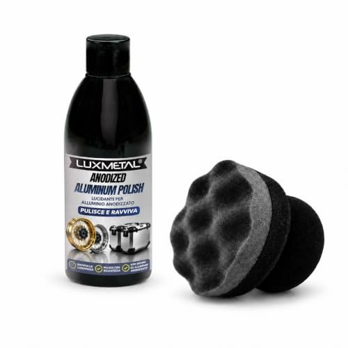 Lux Metal Anodized Aluminum Polish 250g con Tampone Manuale Lucidante Alluminio Anodizzato Pulisce e Ravviva Cerchi Moto BMW GS Valigie Bauli Auto Barca