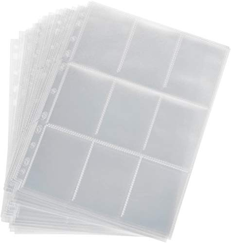 Lictin 450 Pockets Sammelkarten 50 Seiten Pro 9-Pocket Leere Sammelmappe, Neutral, Transparent Sammelkartenzubehör