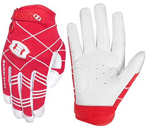 Seibertron B-A-R PRO 2.0 Signature Baseball/Softball Batting Gloves Super Grip Finger Fit for Youth (Red, S)