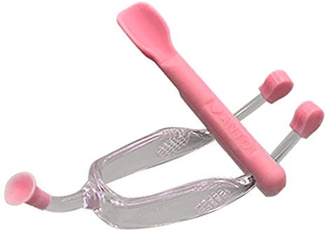MULOVE Soft Contact Lens Insertion and Remover Tool Set - Contact Lens Handler Device Includes Tweezers with Suction Cup and Soft Silicone Scoop, Contact Lenses Removers for Travel Home to Use (Pink)