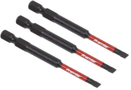 Sealey 3pc 75mm Slotted 4.5mm Impact Power Tool Bit Set - AK8251