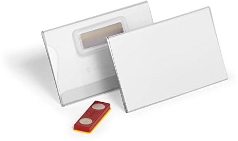 Durable Namensschild 54x90 mm mit Magnet verdrehsicher, Packung à 25 Stück, transparent, 824419