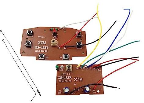 rockible 2x Ensemble de Cartes Radio et Récepteur 6CH Pièces de Rechange Télécommande 27MHz Circuit PCB pour RC Passe-temps Voiture Véhicules Pièces