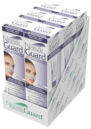 NasalGuard Airborne Particle Blocker Gel - Drug-Free Protection Against Pollutants and Irritants, Suitable for Daily Use, Made in USA (Unscented, 10 Gram Tube, Pack of 6), Over 150 Applications