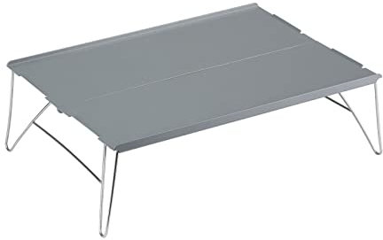 TEOSTWF Klappbarer Campingtisch, Outdoor-Tisch, Kleiner Zusammenklappbarer Campingtisch, Tragbarer Mini-Strandtisch aus Aluminiumlegierung für Camping, Grillen, Outdoor-Aktivitäten(Grau)