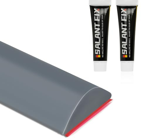 Flintronic 2 m svallskyddslist dusch, självhäftande, duschtätning svallskydd, duschvattenstopp ramlös duschdörr, silikon duschtröskel golv, för kök, badrum, handfat (grå)