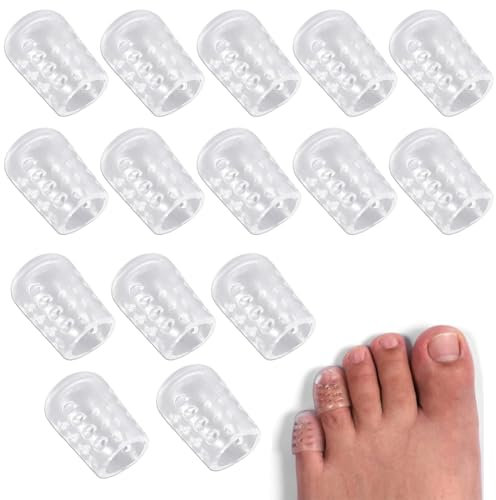 15 Stück Atmungsaktive Zehenschutz Zehenkappen für Entzündete Fußballen - Silikon Zehenschutz Großer Zeh für Blasen Eingewachsenen Zehennägeln Hühneraugen Zehennagelverlust