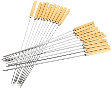 BESPORTBLE Brochetas Para Parrilla y Barbacoa De Mango De Palitos Para Kebabs Antideslizante Seguros y Cómodos Perfectos Para Camping