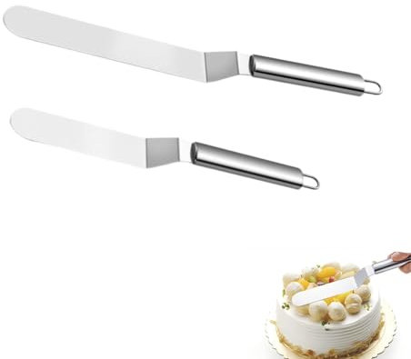Yeenano Spatola per Dolci,2 PCS Acciaio Inossidabile Spatolas Cucina,Coltello Paletta per Glassa,Cucina Spatole Paletta per Dolci con Impugnatura Comfort per Spatolas per Pasticceria,Torte