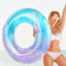 dellyy Pailletten Schwimmring, Aufblasbarer Schwimmring Erwachsene, Kinder Schwimmreifen, Glitzer Schwimmreifen, Pool Schwimming Ring, Transparenter Floating Ring für Kinder ab 8 Jahren,Erwachsene