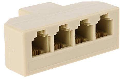 XFUYI 1PC RJ11 Splitter Adattatore a 4 Vie 1 per M a 4 RJ-11 6P4C Splitter telefonico per Telefono Fisso