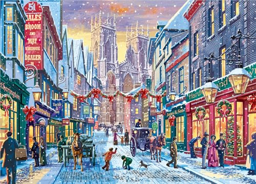 CLMCL 1000 Stück Weihnachtspuzzle Weihnachtspuzzle für Erwachsene Jigsaw Puzzle Weihnachtsstraße