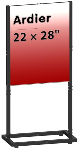 Ardier 22 × 28 Sign Holder Floor Stand, Double-side Poster Banner Stand for Board & Foam Display, Heavy-duty Pedestal Sign Standing for Business, Office, Trade Show, Mall Advertising, Wedding, Black