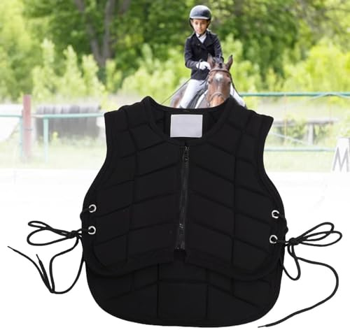 Oreilet Chaleco para Montar Caballo para Niños, Cómodo Chaleco Protector Entrenamiento Equitación con Cierre Cremallera Frontal, Vest Ecuestre Equipo Protección para Niñas y Niños (CS)