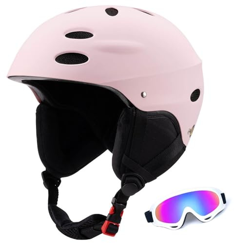 Casco da Sci Per Adulti Per Uomo E Donna - Casco da Snowboard con Sistema Di Regolazione Della Vestibilità(Pink,S(51-54CM))