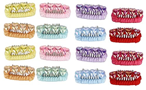 Hårklämmor för husdjur 16-pack |Secure - Grip Dog Barrettes för små hundar/långhåriga katter |Söta skötseltillbehör, blandade färger