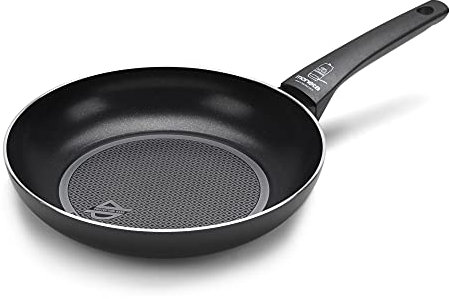 Moneta Recy Padella 26 cm Ricicla 37 Lattine, Net Induction, Nero, Corpo Alluminio 100% Riciclato