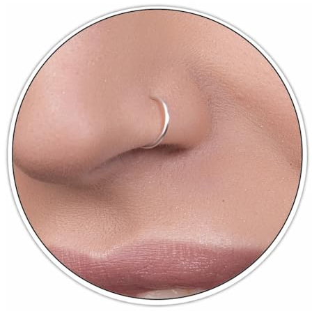 Jolliz Sterling Silver Nose Ring - Dainty Thin 20 Gauge 7mm Nose Piercing Hoop - 925 Sterling Silver Nose Rings For Women - Handmade Nose Hoops Jewelry - Gift Ready