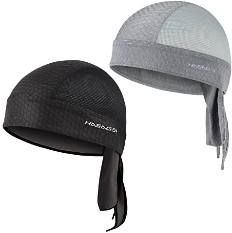 HASAGEI Bandana para Hombre y Mujer, pañuelo para la Cabeza, para Motero, Gorra para Bicicleta, Parte Inferior elástica, Transpirable, Absorbe el Sudor, de Secado rápido