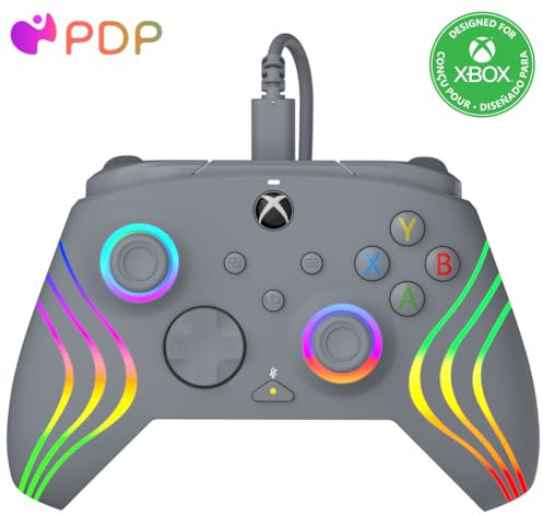 PDP AFTERGLOW XBX WAVE filaire manette GREY for Xbox Series X|S, Xbox One, Officially Licensed