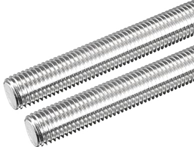 sourcing map Tige Filetée Entièrement Filetage Barre M16 x 150mm 2mm Filetage Pas 304 Inox Acier Main Droite Filetage Tiges Barre Goujons 2 Paquet