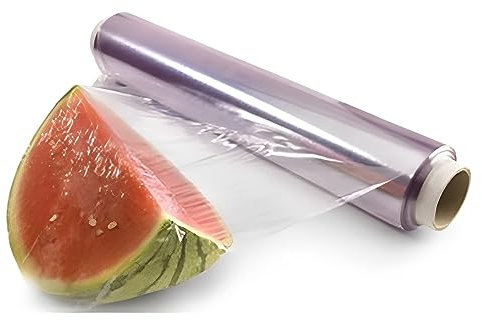 6 bobine di pellicola estensibile per alimenti, 45 cm x 300 m, in scatola dispenser con taglierina pellicola senza BPA per contatto alimentare