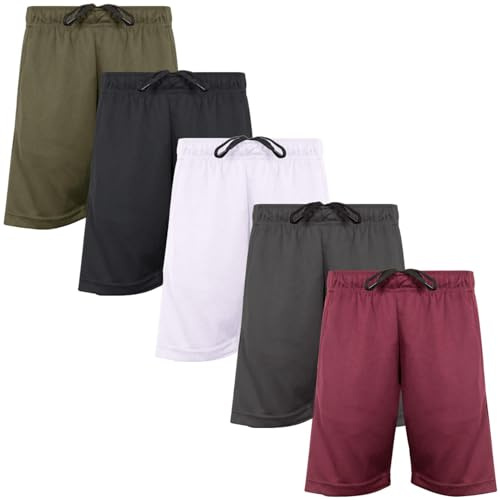 A2Z 4 Kids Jungen 5er Pack Knielange Leichte Mesh Sport - Shorts S09 5 Pack Set 1 M