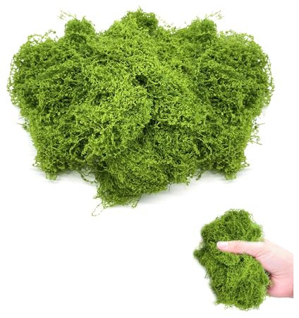 Ceihwa 100g Moos zum Basteln Kunstmoos zum Dekorieren Fake Moos Getrocknet Kunst Moos Deko Konserviert Bastelmoos Künstlich Wie Echt Künstliches Moosbild Deko Moos Natur Trockenmoos Platten Islandmoos