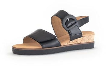 Gabor Damen Sandaletten, Frauen Sandalen,Moderate Mehrweite (G),Riemchensandalen,elegant,Leichter Absatz,schwarz(Kork/schw),41 EU / 7.5 UK