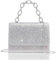 Toptime Clutch Silber, Glitzer Kleine Umhängetasche Damen mit Tragegriff, Pailletten Handtsche Damen Klein mit Abnehmbare Metallkette, Elegant Abendtasche Silber für Abschlussball, Hochzeit, Party