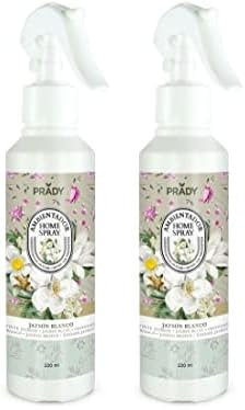PRADY - Ambientador Casa Spray Jazmin Blanco - 220ml - Frescura y Serenidad (Paquete de 2)
