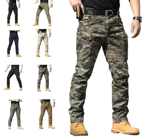 Genérico Pantalones TáCticos Flexcamo, Pantalones TáCticos Flexcamo con MúLtiples Bolsillos, Cargo Flex Camo para Hombres (Color de Camuflaje,M)