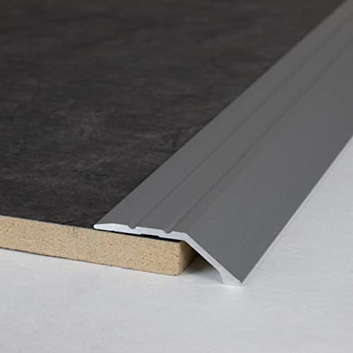 PROVISTON Profilé de finition - Aluminium anodisé - Argenté - Largeur : 34 mm - Hauteur : 8,5 mm - Longueur : 1000 mm - Percé - Profil de bordure - Profil d'enfoncement - Barre de finition - Profilé