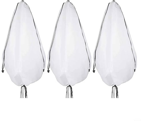 3 Pack Blumenampel Frostschutzhüllen 100 x 70 cm Pflanzen Anti-Frost Isolierbeutel für Winterschutz gegen Kälte, Schnee, Regen und Tiere