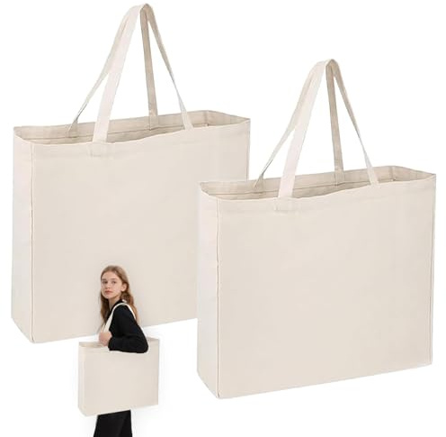 2 Pcs 45 * 45cm Cotton Bags for Grocery