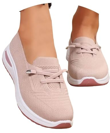 Scarpe Donna Ortopediche Sneakers Slip On Comode Senza Lacci per Alluce Valgo e Fascite Plantare Traspiranti Leggere con Cuscino Aria Scarpe da Ginnastica Camminata Pianta Larga Basculanti Lavoro