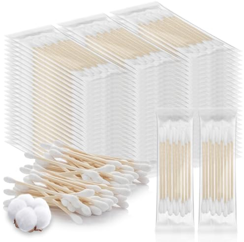 50 Cotton Swabs Travel Size,Individually Wrapped Cotton Swabs Bulk | Double Tipped Wood Stick Cotton Swabs,Cotton Buds for Ear Make Up Hotel Daily Cleaning Pet Care Arts Crafts(10 Pcs Per Pack)