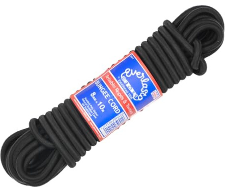 Everlasto 'Lastoflex' Elastic Bungee Cord Shock Cord Rope Black 8mm x 10M