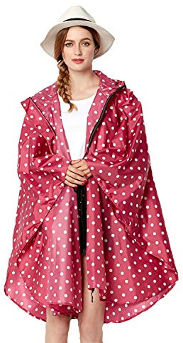 NUUR Veste de Pluie Poncho pour Femme Imperméable Léger Réutilisable Randonnée Manteau de Pluie Veste avec CapucheViolet