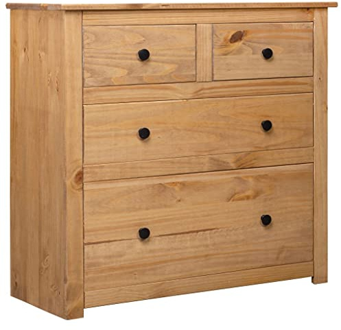 vidaXL Solid Wood Pine Sideboard Home Interior Decor Drawer Cabinet Bedside Table Nightstand Bedroom Furniture Telephone Stand Panama Range