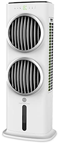 MACOM Enjoy & Relax 988 Power Double Wind Puissant Refroidisseur d'air évaporatif avec Double Ventilateur, Blanc, Débit d'air: 28,6 m3/Minute